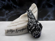Reproduction of Mithril ore fragment and white marble stand, Rings of Power